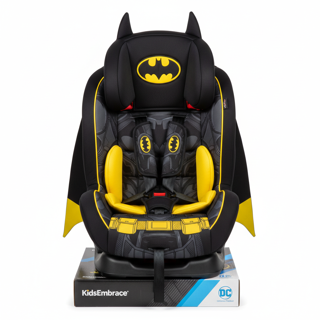 KidsEmbrace Batman Car Seat — Combination Booster with 5-Point Harness, DC Comics