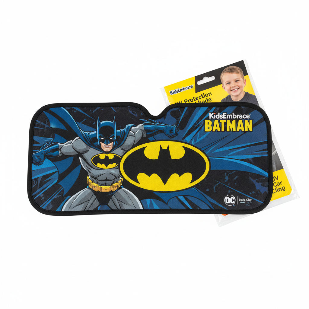 KidsEmbrace Batman Window Shade — UV-Blocking Car Window Cover, DC Comics
