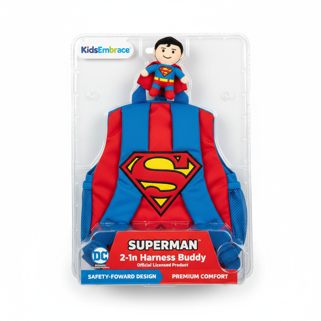 KidsEmbrace Superman 2-in-1 Harness Buddy — Child Safety Tether, DC Comics